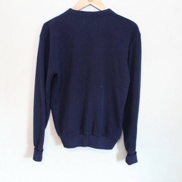 Vintage IZOD Lacoste V-neck Cardigan Sweater Navy Men's Size Medium H11651 - Picture 5 of 7